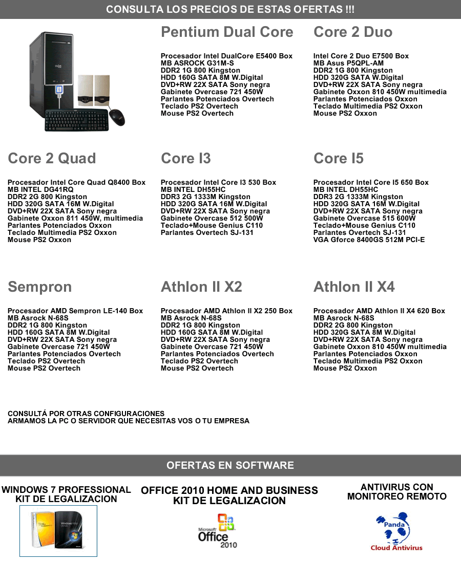 ofertas semanales de hardware y software